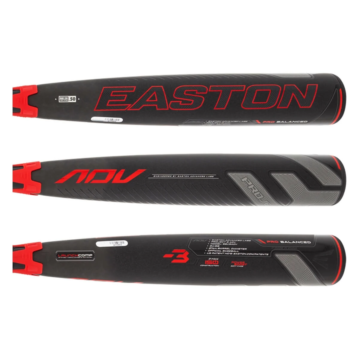 High-quality And User-assured Easton Project 3 ADV BBCOR Baseball Bat: BB19ADV Black, Red - BaseBall Bat Gear Shop