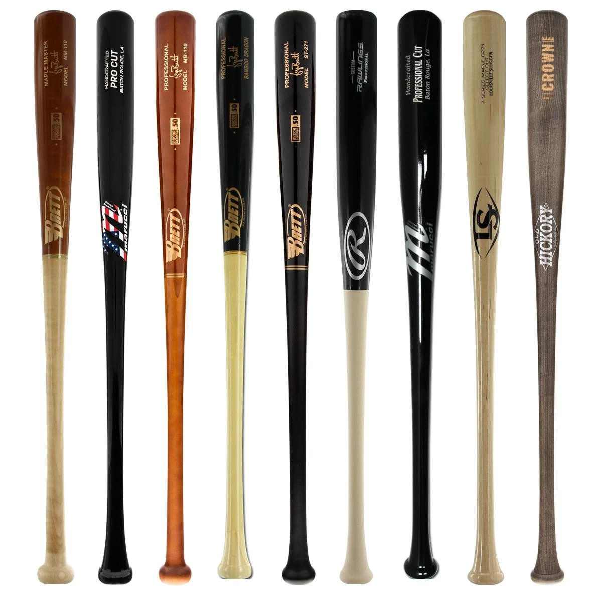 Check Out Our Wide Range Of High Quality JustBats Pick Your Pack - Adult Wood 2-Pack - Platinum Black, White, Brown, Maroon, Red, Grey, Natural, Navy, Blue, Gold At Low Prices - Image 19