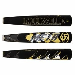 Fashion Louisville Slugger Meta BBCOR Baseball Bat: WBL2463010 Black, Gold In BaseBall Bat Gear Shop Sale