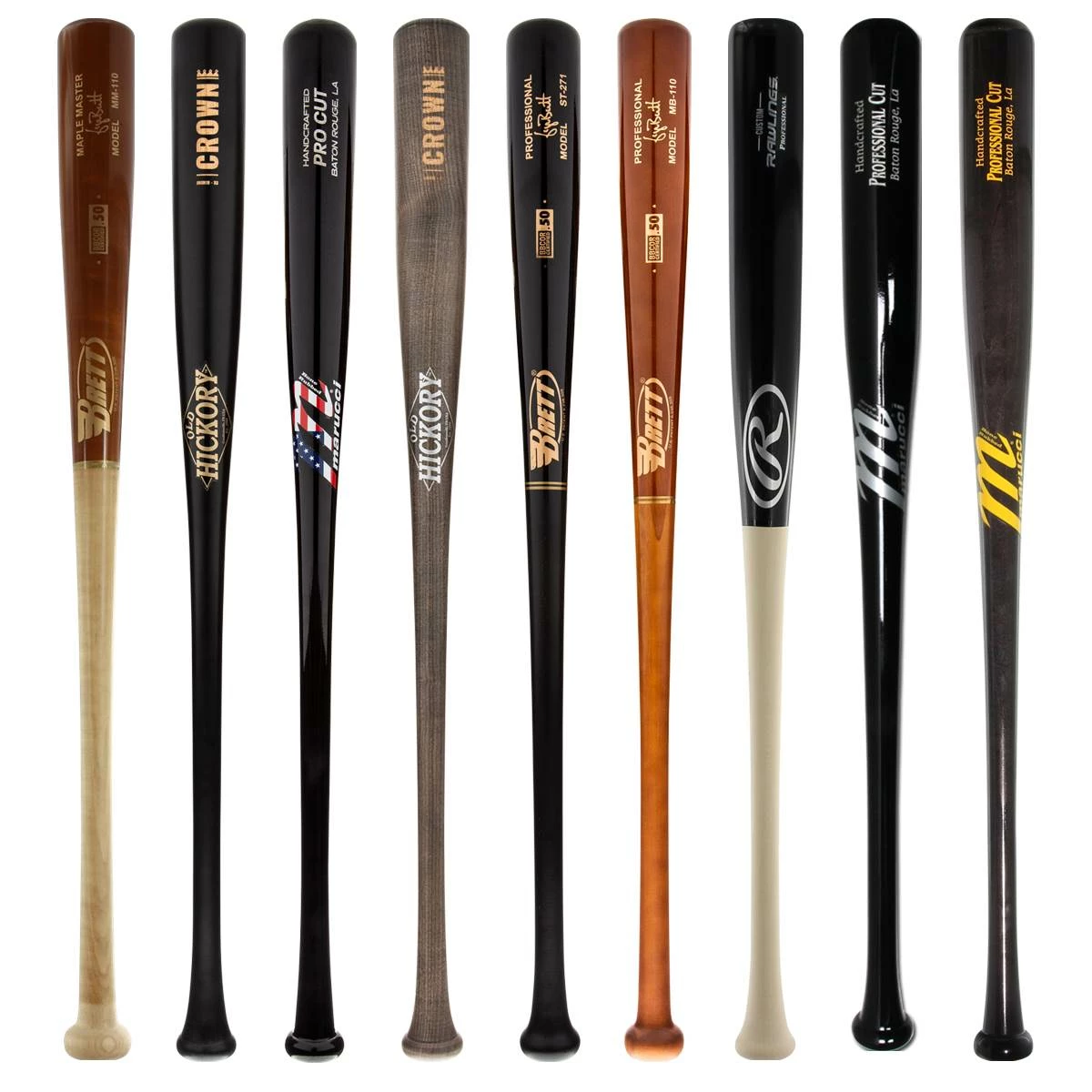 Check Out Our Wide Range Of High Quality JustBats Pick Your Pack - Adult Wood 2-Pack - Platinum Black, White, Brown, Maroon, Red, Grey, Natural, Navy, Blue, Gold At Low Prices - Image 9