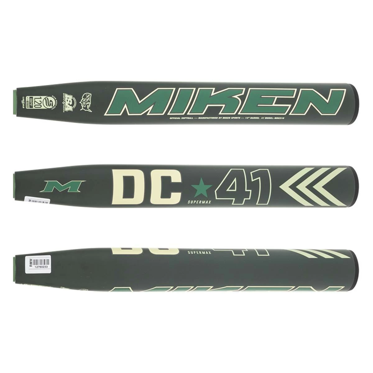 Baseballbatgear.shop | Online Shopping | Fashion Miken DC-41 14" SuperMax USSSA 240 Slow Pitch Softball Bat: MDC21U Black, Gold, Green