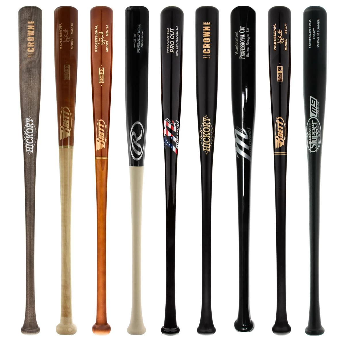 Check Out Our Wide Range Of High Quality JustBats Pick Your Pack - Adult Wood 2-Pack - Platinum Black, White, Brown, Maroon, Red, Grey, Natural, Navy, Blue, Gold At Low Prices - Image 5