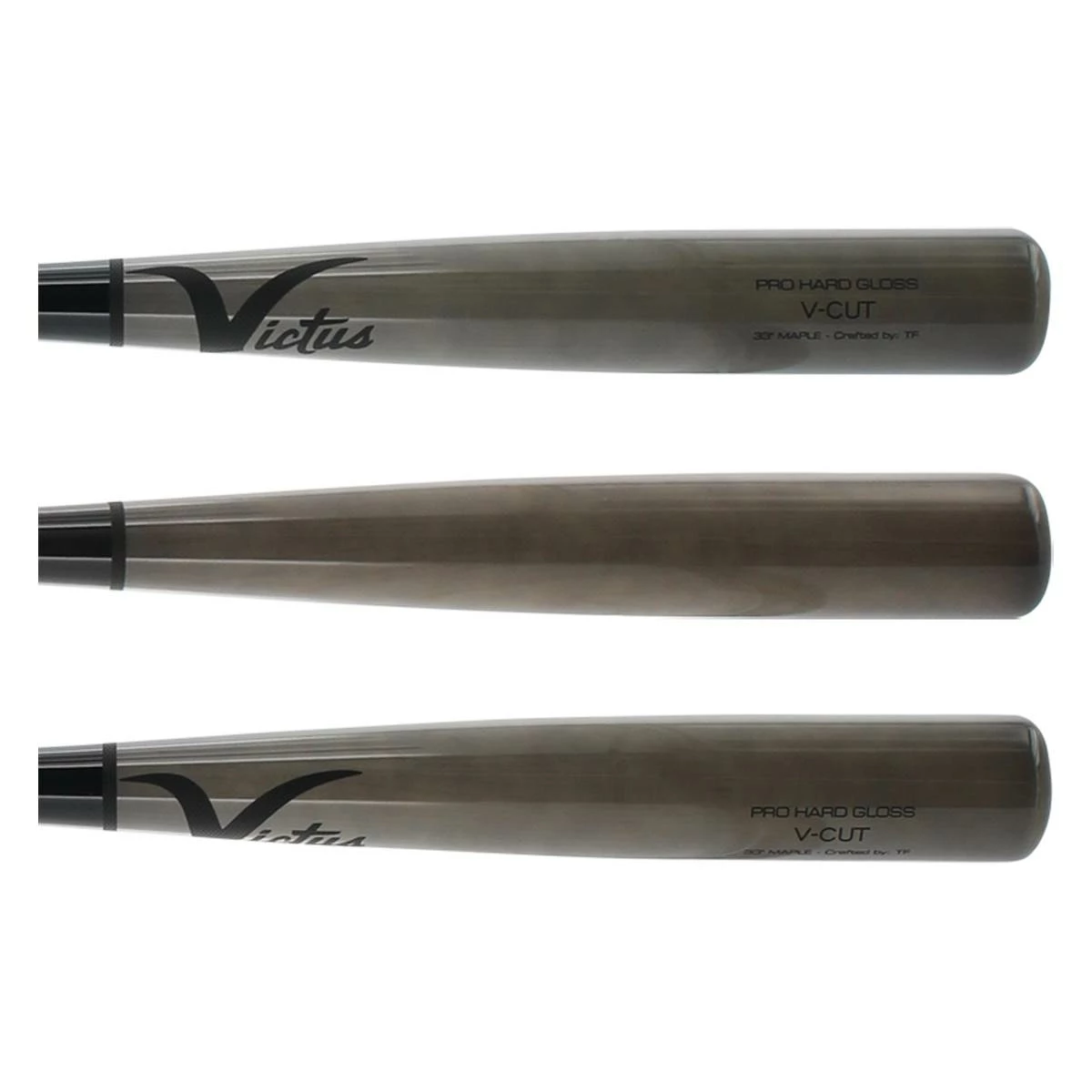 SIMPLE & CLASSIC Victus V-Cut Hard Maple Wood Baseball Bat: VGPC-BK/GY Black, Grey | On Sale BaseBall Bat Gear Shop