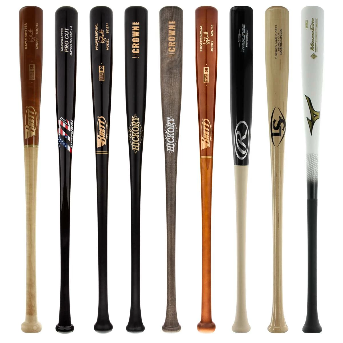 Check Out Our Wide Range Of High Quality JustBats Pick Your Pack - Adult Wood 2-Pack - Platinum Black, White, Brown, Maroon, Red, Grey, Natural, Navy, Blue, Gold At Low Prices - Image 12