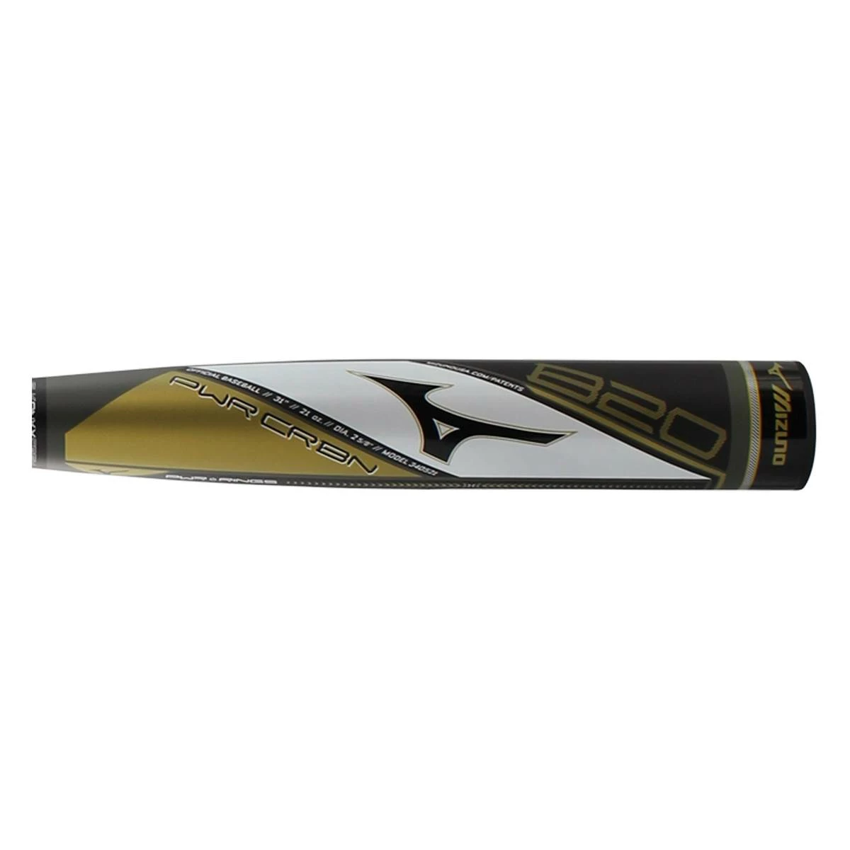 Made For You Fashion Trends Mizuno Power Carbon -10 USA Baseball Bat: YBB20PC10 Black, White, Yellow - Image 2