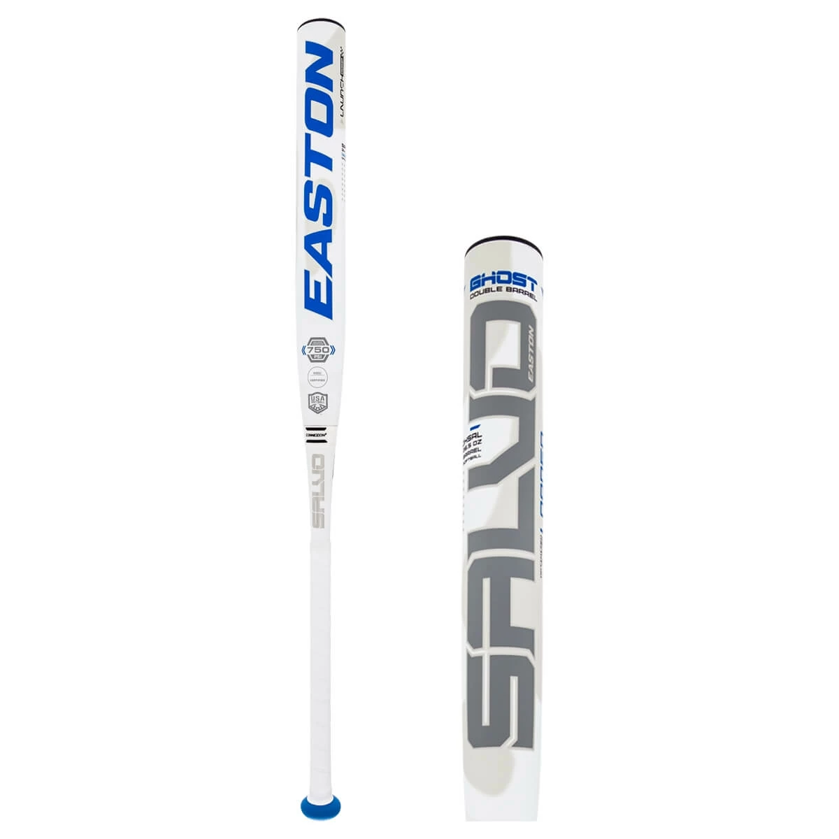 2022 Easton Ghost Salvo Double Barrel 13.5" Loaded USA Slow Pitch Softball Bat: SP21GHSAL Blue, Grey, White Shop More Styles At BaseBall Bat Gear Shop - Image 7