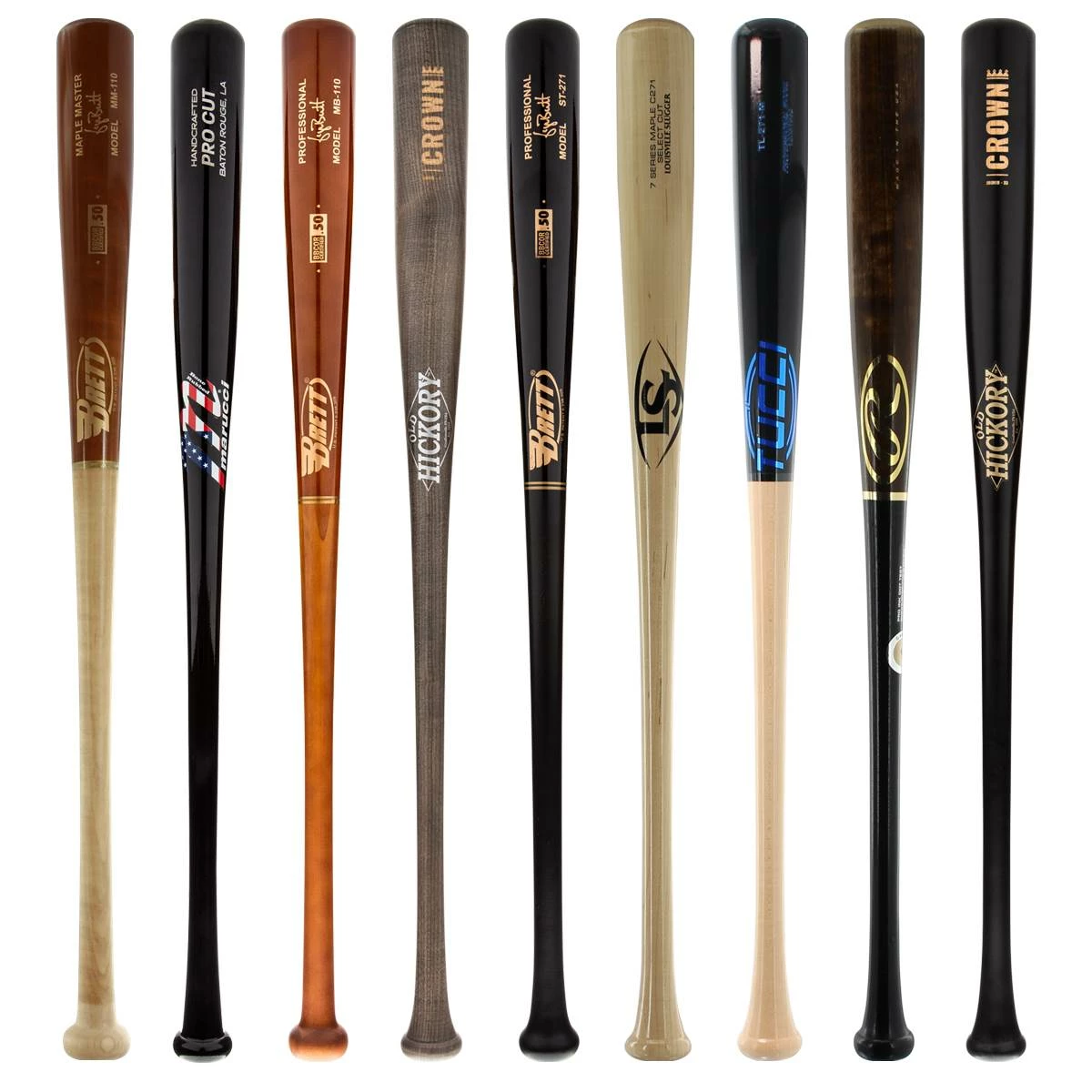 Check Out Our Wide Range Of High Quality JustBats Pick Your Pack - Adult Wood 2-Pack - Platinum Black, White, Brown, Maroon, Red, Grey, Natural, Navy, Blue, Gold At Low Prices - Image 15