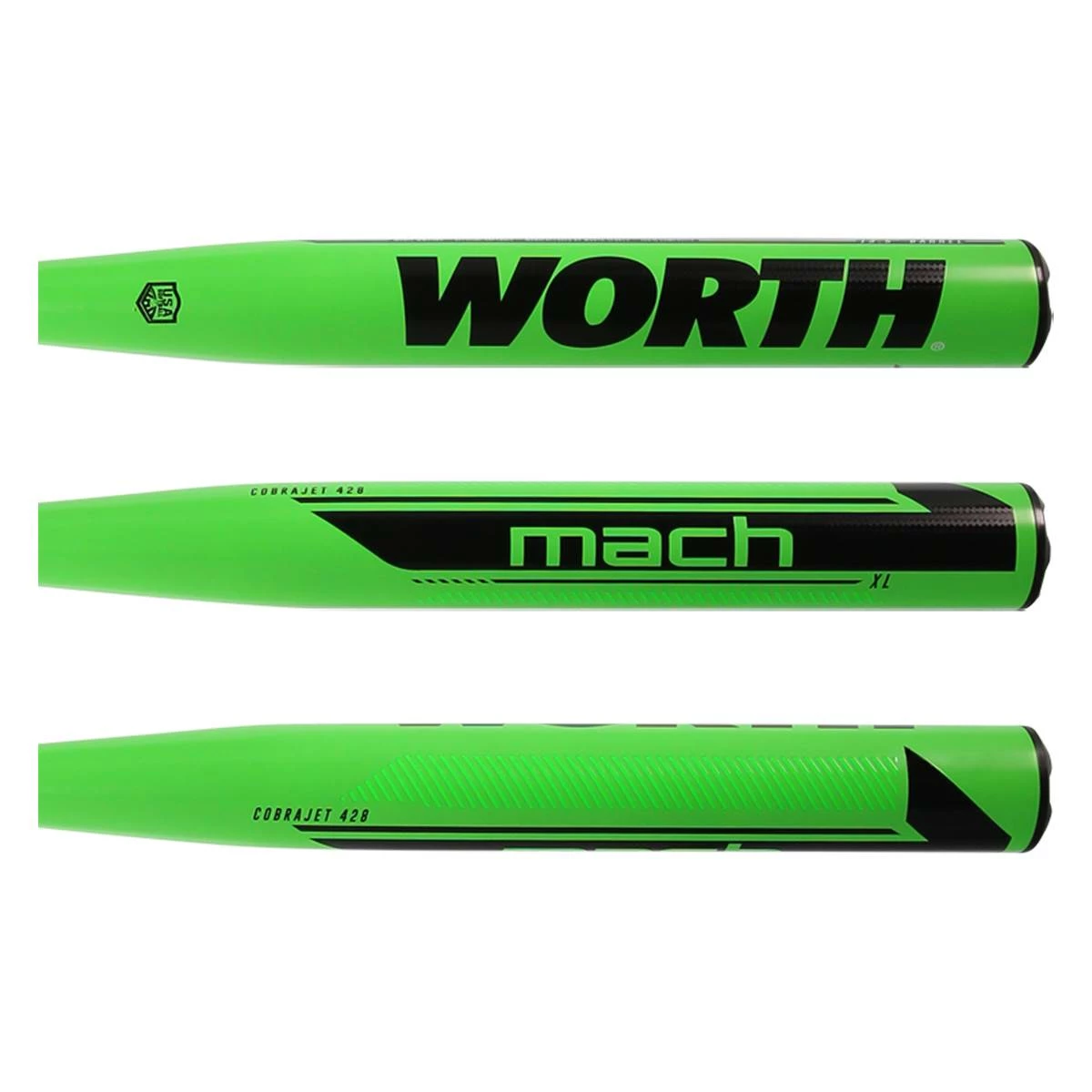 Baseballbatgear.shop, Buy Cheap And Hot Online Worth Mach 1 Cobra Jet 428 13.5" XL USA Slow Pitch Softball Bat: WM21MA Black, Green In BaseBall Bat Gear Shop
