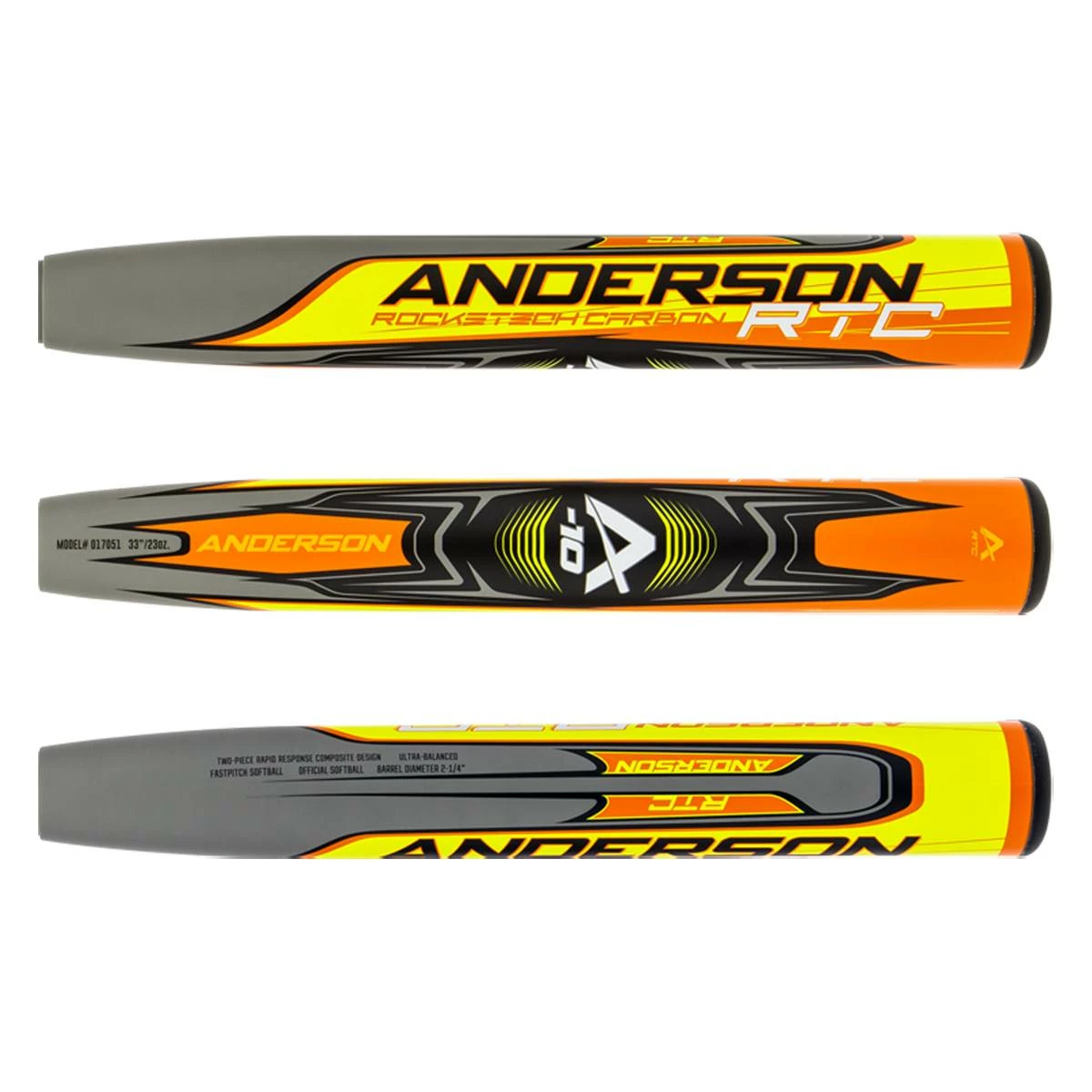 2022 Anderson Rocketech Carbon -10 Fastpitch Softball Bat: FPRTC22 Grey, Orange, Yellow Shop 2021 Fashion Baseballbatgear.shop