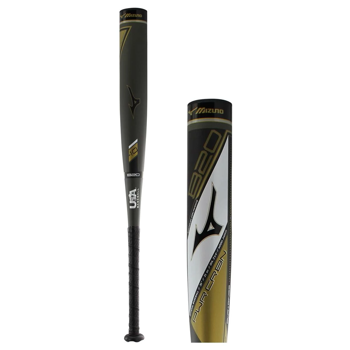 Made For You Fashion Trends Mizuno Power Carbon -10 USA Baseball Bat: YBB20PC10 Black, White, Yellow - Image 7