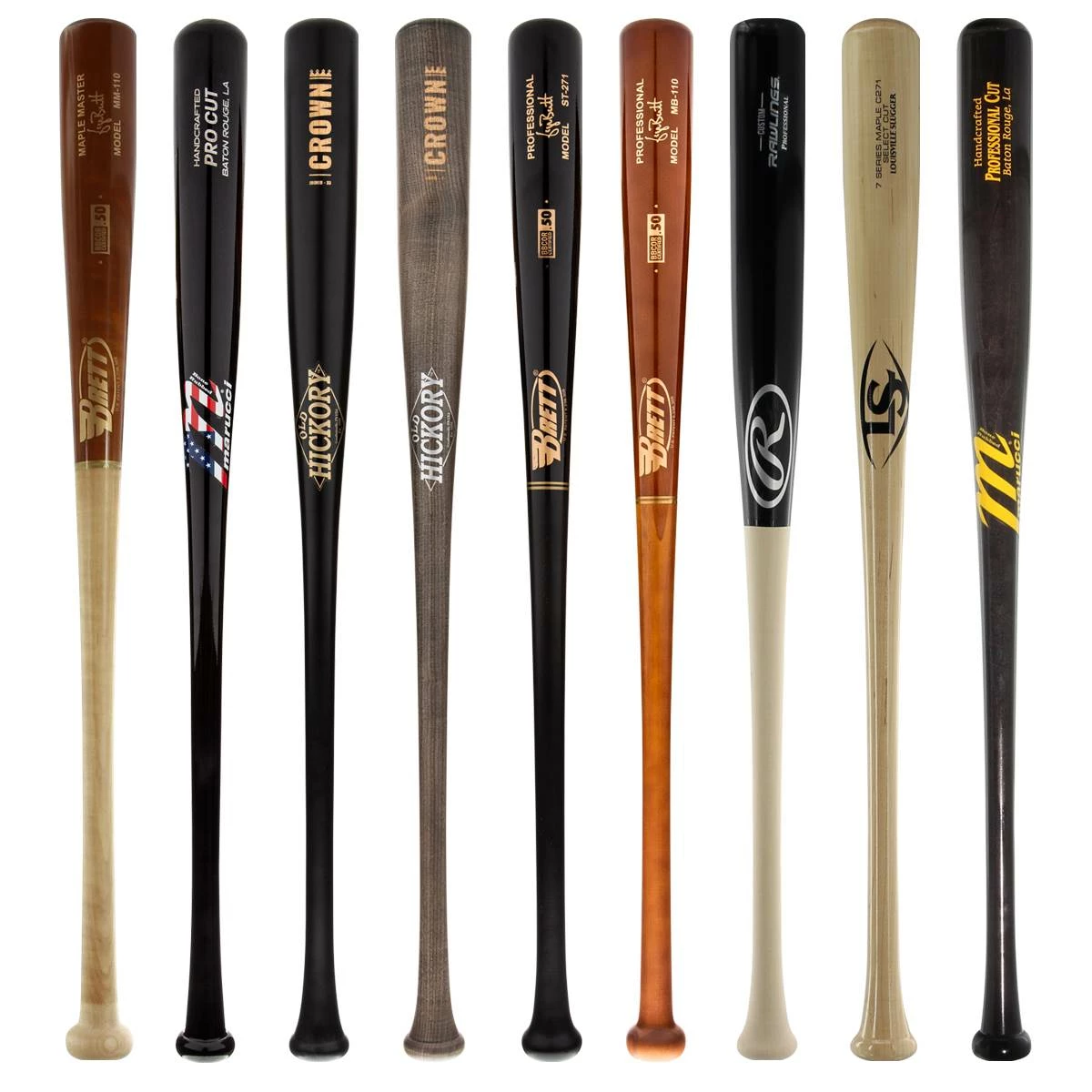 Check Out Our Wide Range Of High Quality JustBats Pick Your Pack - Adult Wood 2-Pack - Platinum Black, White, Brown, Maroon, Red, Grey, Natural, Navy, Blue, Gold At Low Prices - Image 11
